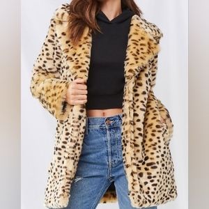 Forever 21 Large cheetah print faux fur coat